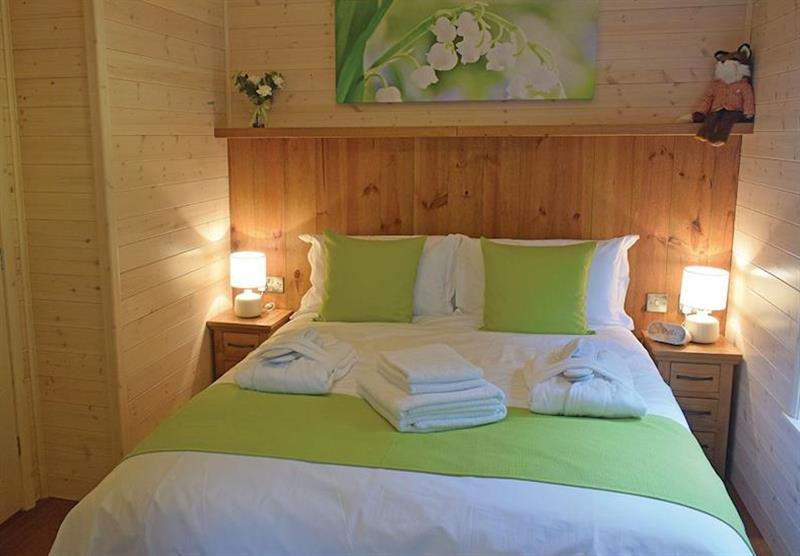 Bedroom in Honeysuckle Lodge at Hazelhurst Lodges in Ashover, Derbyshire