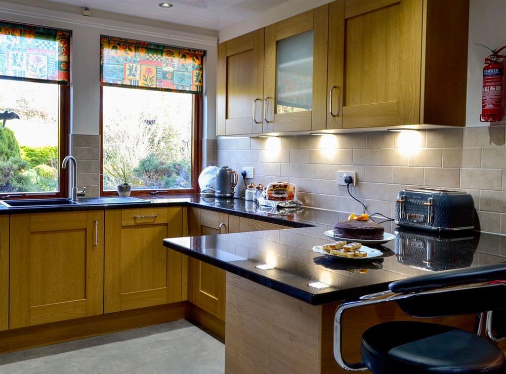 Kitchen with brakfast bar at Hazelmere in Rattray, near Blairgowrie, Perthshire
