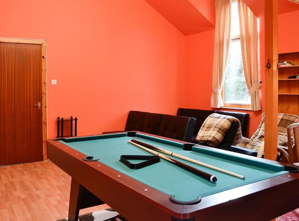 Pool table in the second living room at Hazelmere in Rattray, near Blairgowrie, Perthshire