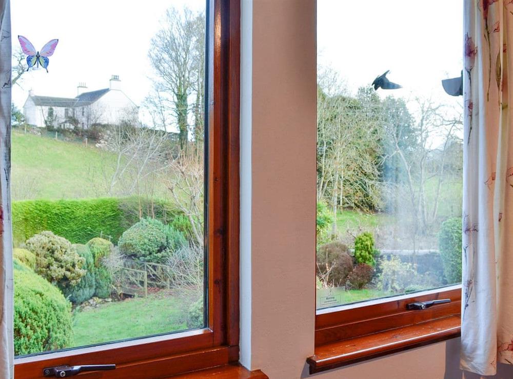 Wonderful garden view from the double bedroom at Hazelmere in Rattray, near Blairgowrie, Perthshire