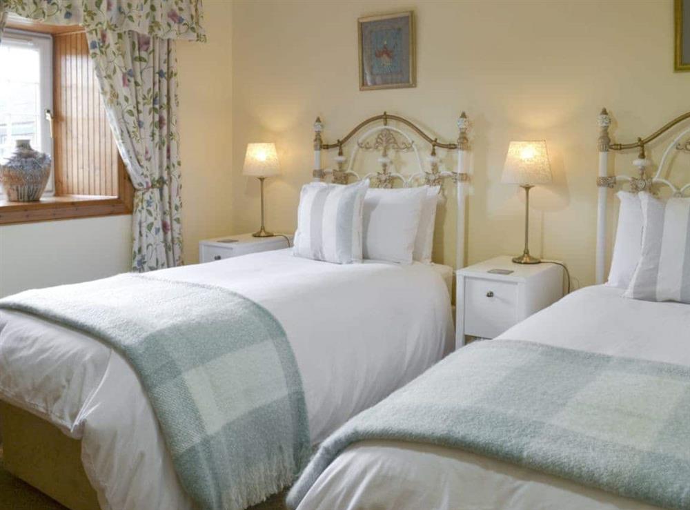 Comfortable twin bedroom at Hazels Cottage in Tangy, near Campbeltown, Argyll and Bute, Scotland