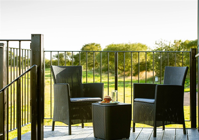Enjoy a glass of wine on the patio at Head For the Hills Glamping - Skylark Shepherds Hut, Llandeilo