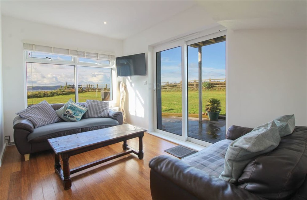 Living area at Headland Studio in Bude, Cornwall