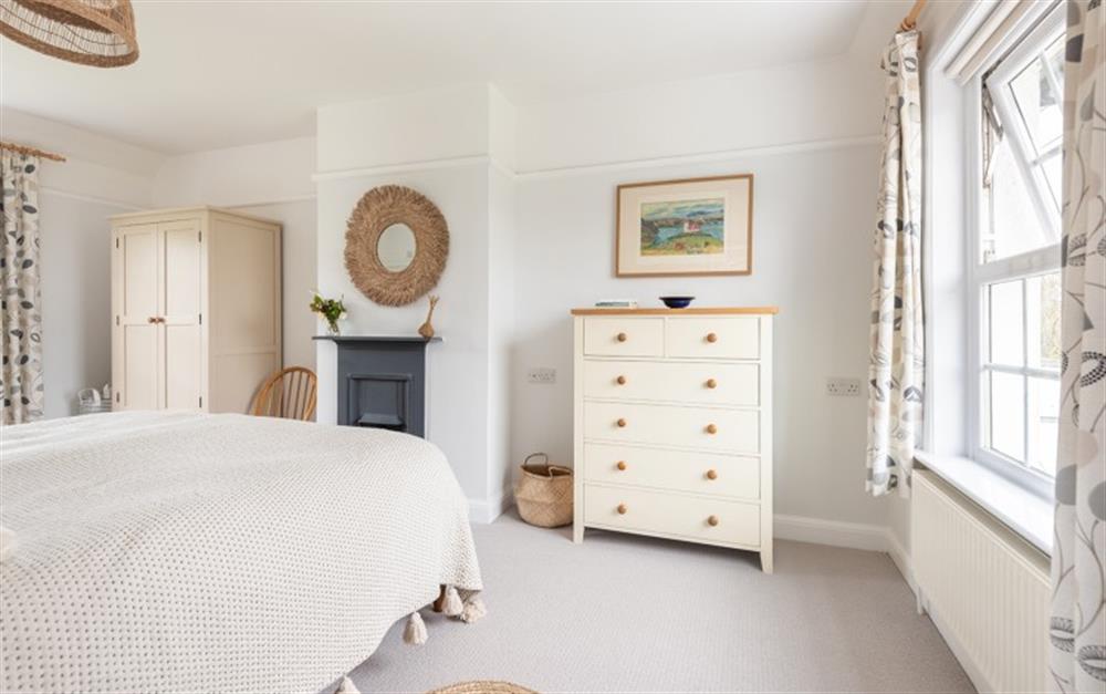 Master bedroom with superking bed  at Headlands in Noss Mayo