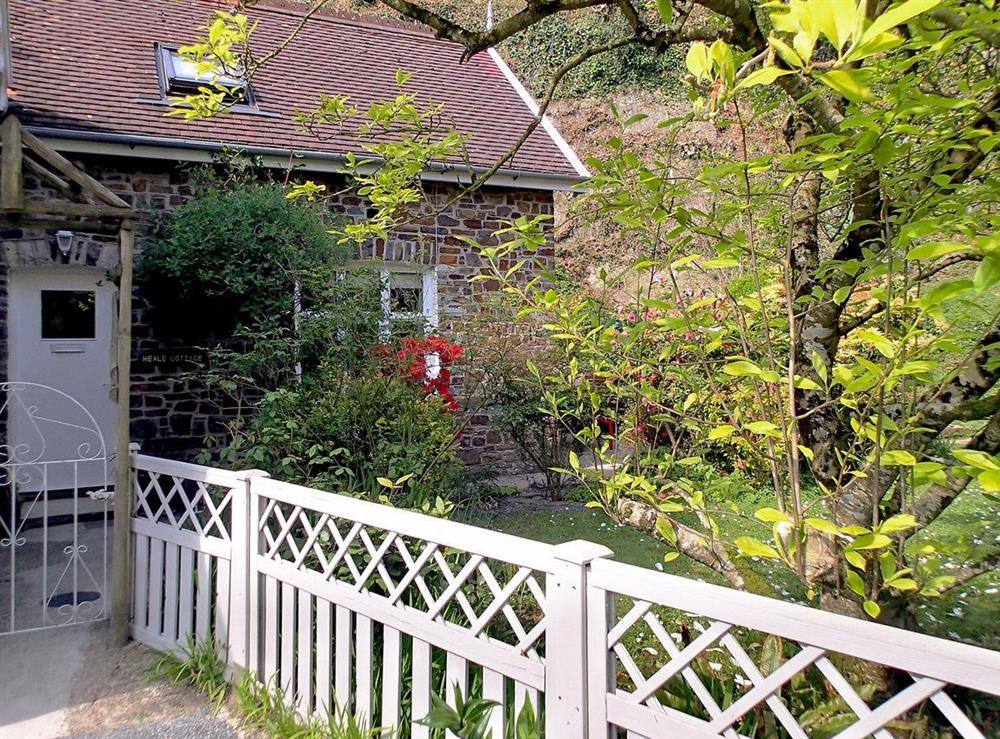 Entrance to Heale cottage and private garden at Heale Cottage in Littleham, near Bideford, Devon