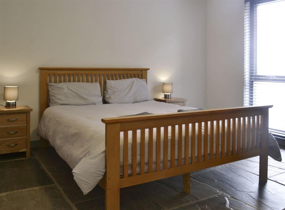 Elegant bedroom with king-size bed and Freeview TV at Heartwell Cottage in Wolsingham, near Stanhope, County DurhamCounty Durham, England