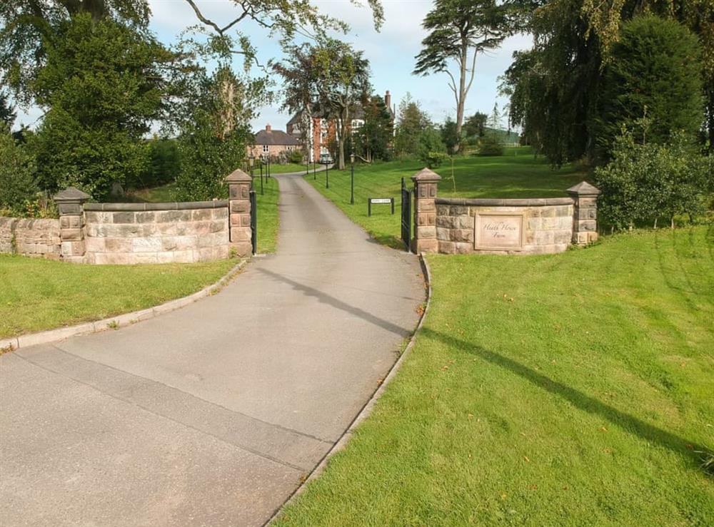 Main entrance to the grounds at Heath View in Cheddleton, near Leek, Staffordshire