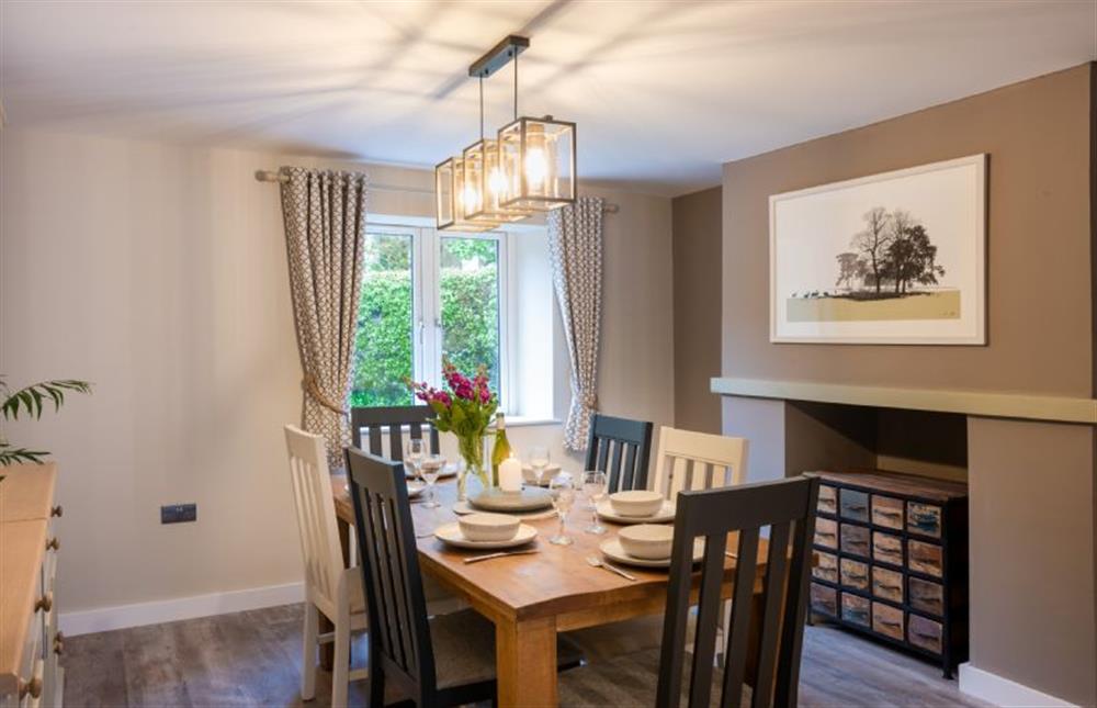 Ground floor: Dining area with seating for six at Heathcot, High Kelling near Holt