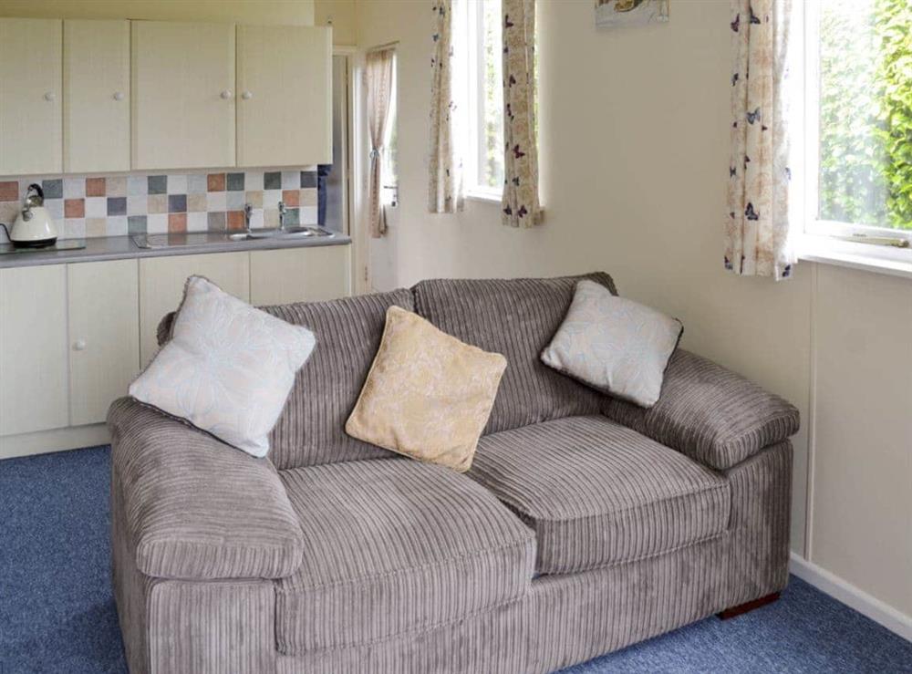 Comfy sofa in lounge at Heather Brae Lodge in Nancledra, near Penzance, Cornwall