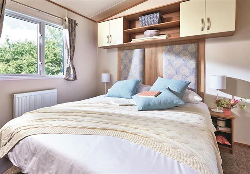 Double bedroom in a Deluxe 2 at Heather View Leisure Park in Stanhope, Co Durham