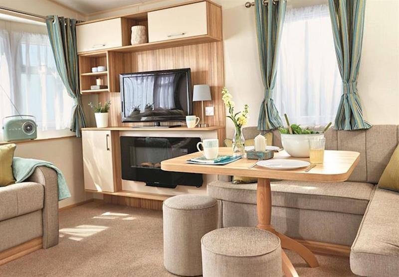 Living room and dining area in the Superior 2 at Heather View Leisure Park in Stanhope, Co Durham