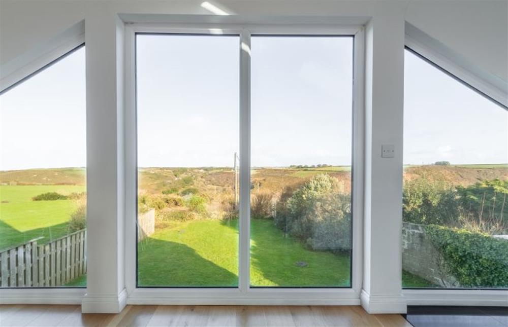 Large open windows with stunning countryside views at Heatherbank, St Agnes