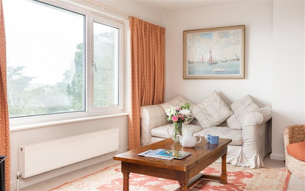 The living room at Heatherdale in Salcombe