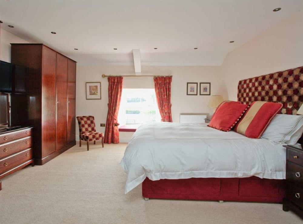Double bedroom at Heathery Edge Farm in Newton, near Stocksfield, Northumberland., Great Britain