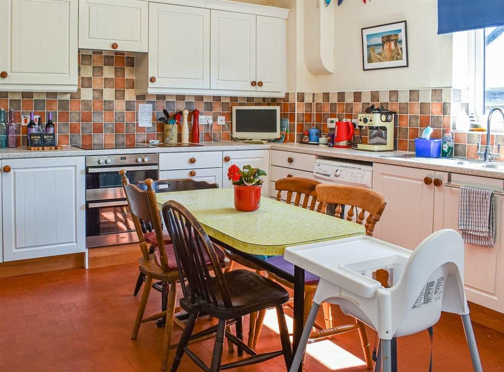 Kitchen area at Heddfan in Nefyn, Llyn Peninsula, Gwynedd