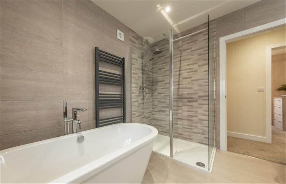 ...  a large shower cubicle ... at Hedgerows, Burnham Market near Kings Lynn