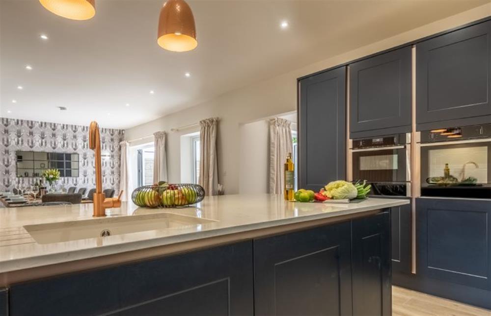 A view across the open-plan living area at Hedgerows, Burnham Market near Kings Lynn