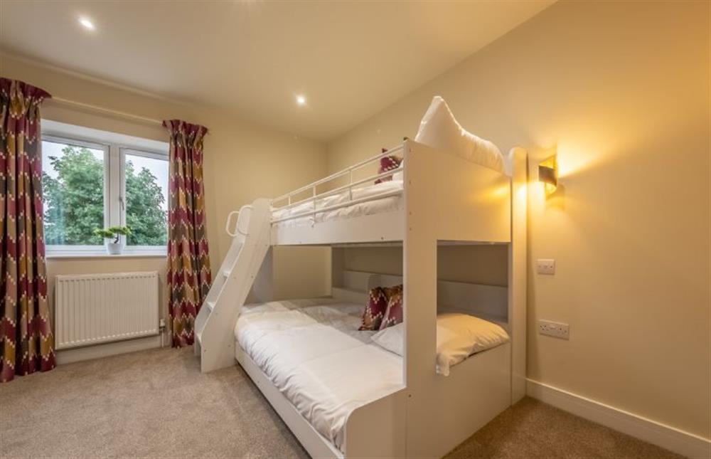Bedroom four with double/single bunk bed at Hedgerows, Burnham Market near Kings Lynn