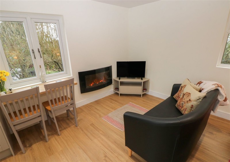 The living area at Heidiaway Lodge, Gilfach Goch