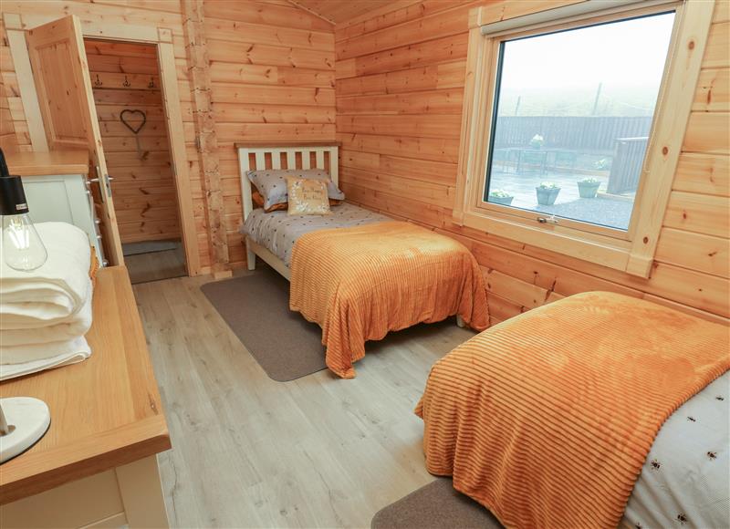 This is a bedroom at Height End Farm Log Cabin, Rossendale near Bacup