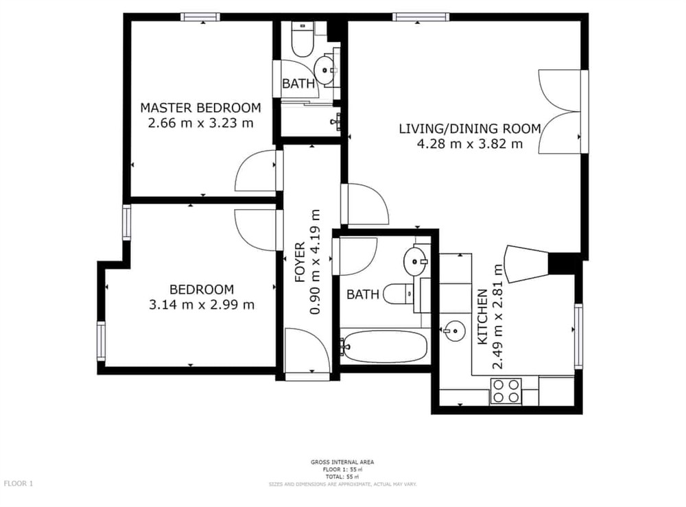 Floor plan at Helm in St Mawes, Cornwall