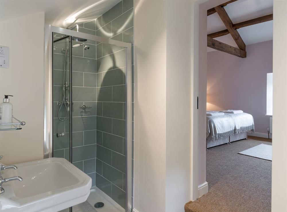 En-suite shower room at Helwith Cottage in Helwith, near Marske, Yorkshire, North Yorkshire