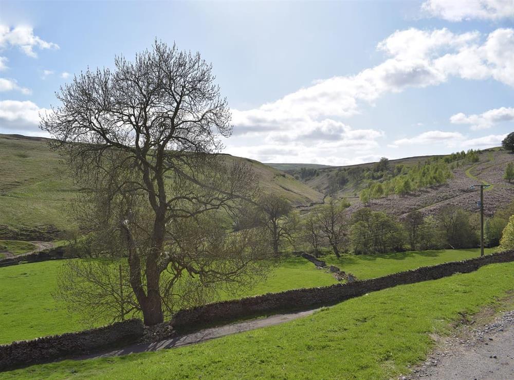 Far reaching views over the dramatic countryside at Helwith Cottage in Helwith, near Marske, Yorkshire, North Yorkshire