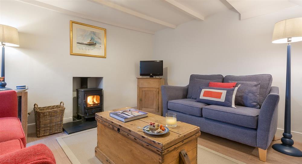 The sitting room at Hemmick Cottage in Cornwall, 