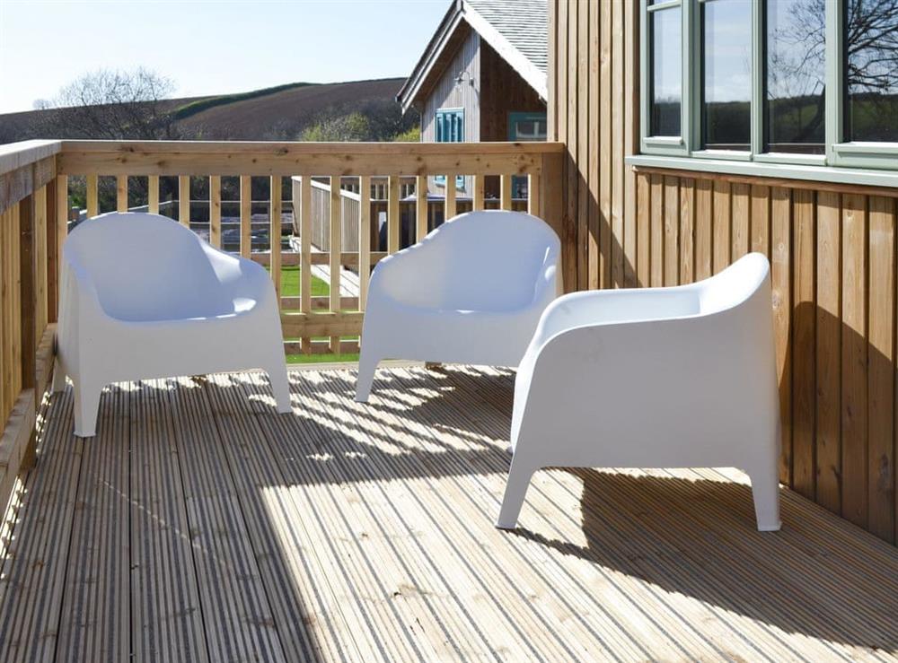 Sitting out area at Hen Harrier Lodge in St Columb Major, near Padstow, Cornwall
