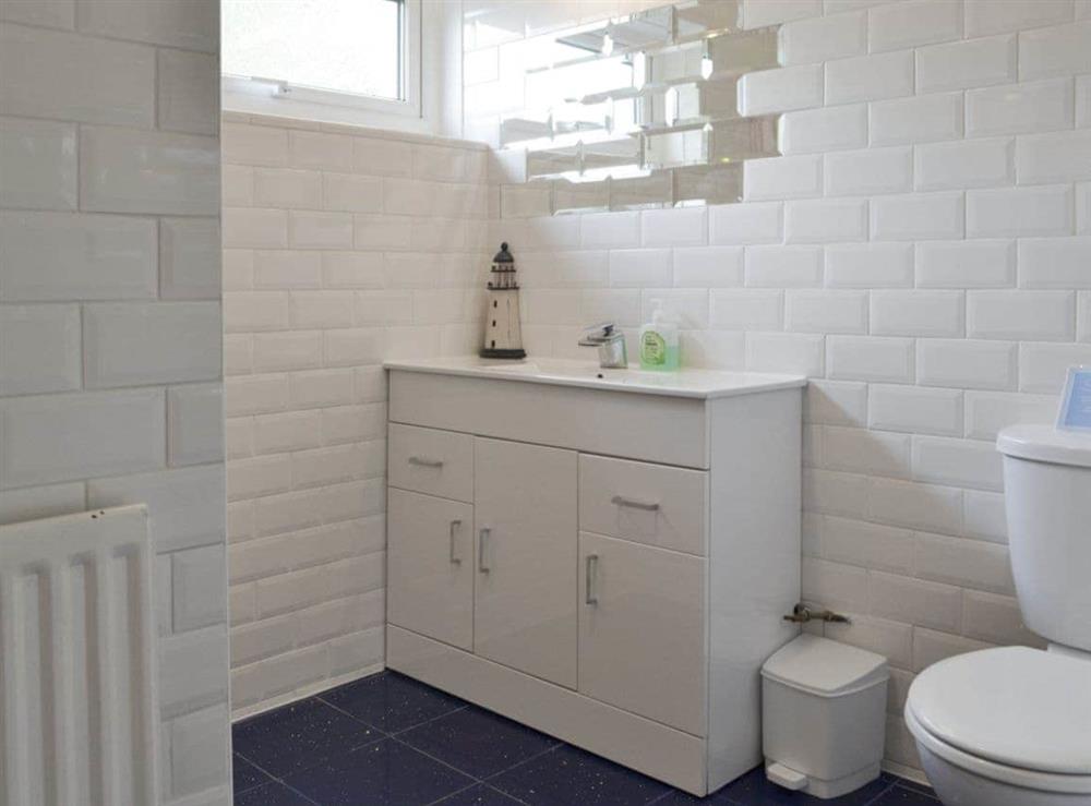 Modern fully-tiled shower room at Hen Ysgol in Llanfaethlu, Anglesey., Gwynedd