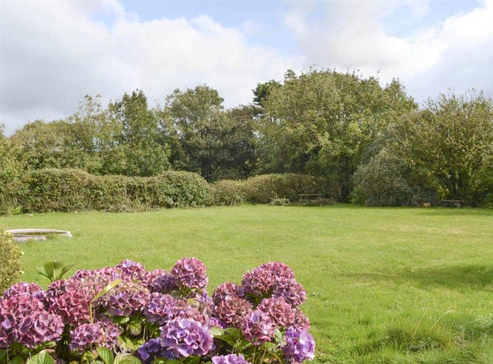 Spacious lawned garden at Hen Ysgol in Llanfaethlu, Anglesey., Gwynedd