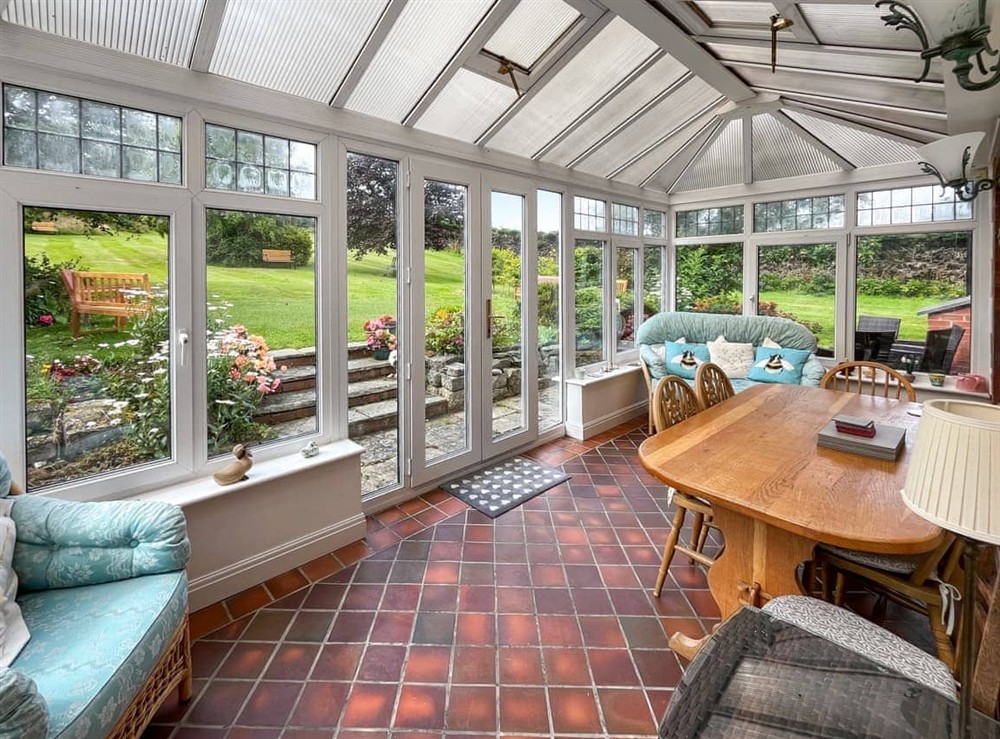 Sun room at Henfaes Bach in Nannerch, near Clwydian Range, Wales