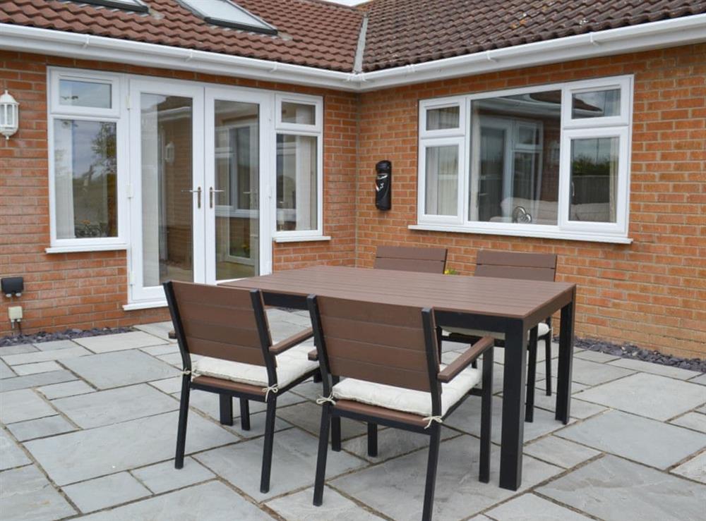 Sitting out area at Henrys Bungalow in Anderby, near Skegness, Lincolnshire