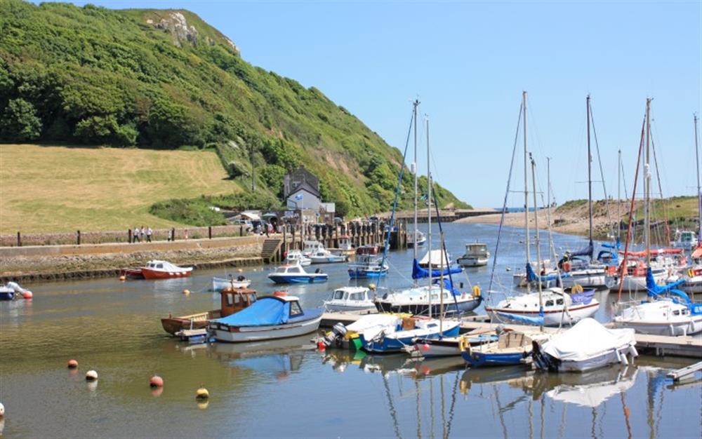 The charming harbour at Axmouth is a few miles away from Axminster at Herb Cottage in Axminster