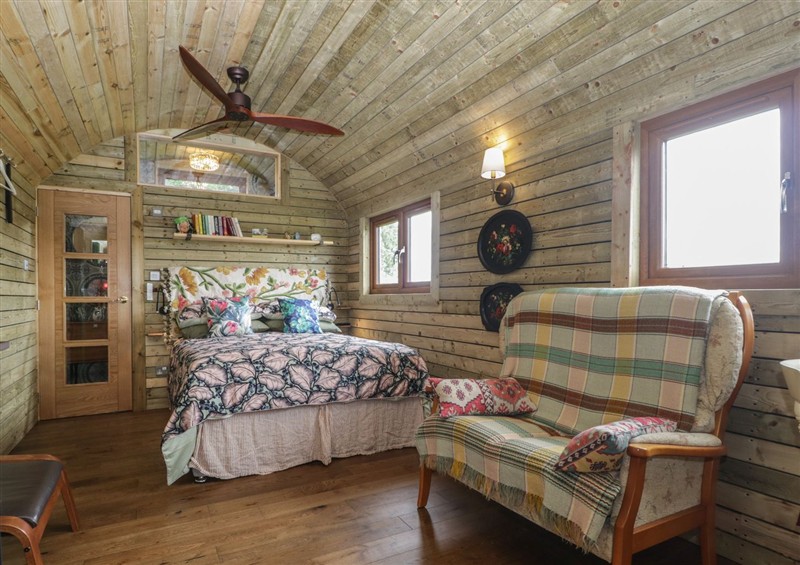 This is the bedroom at Hercules Shepherds Hut, Congresbury