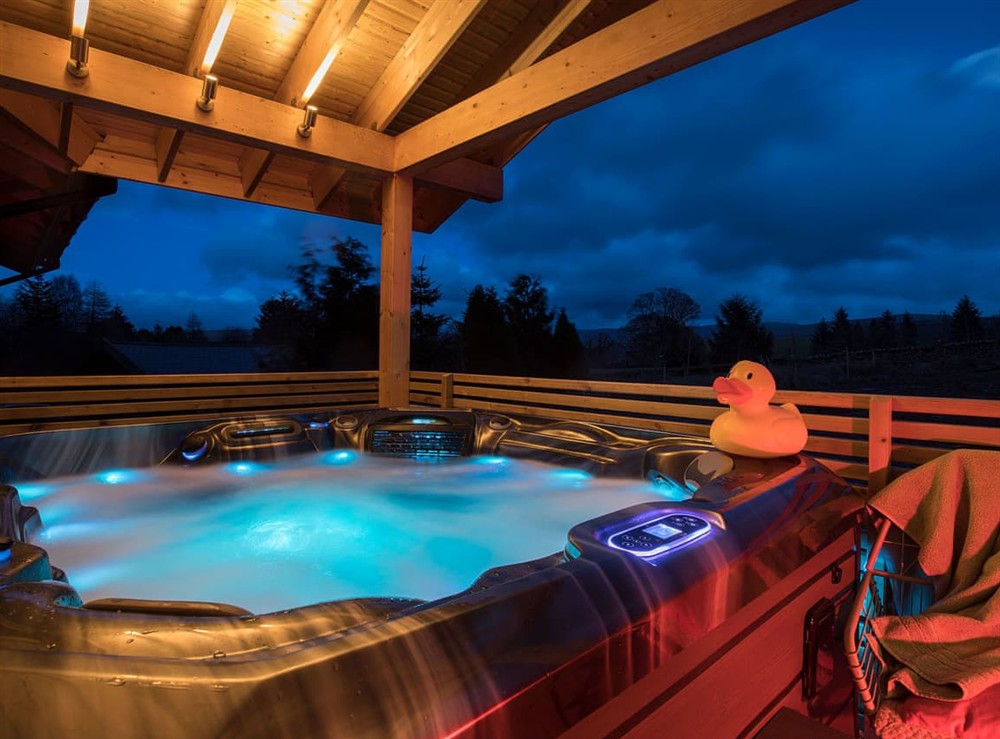 Hot tub at Herdwick Lodge in Ravenstonedale, near Kirkby Stephen, Cumbria