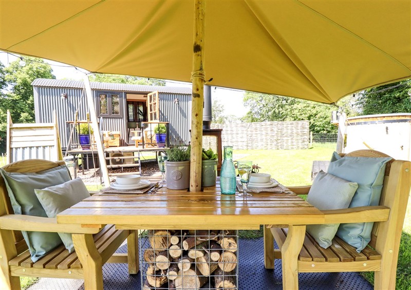 Enjoy a cup of tea on the patio at Herdwick Luxury Glamping, Nottingham