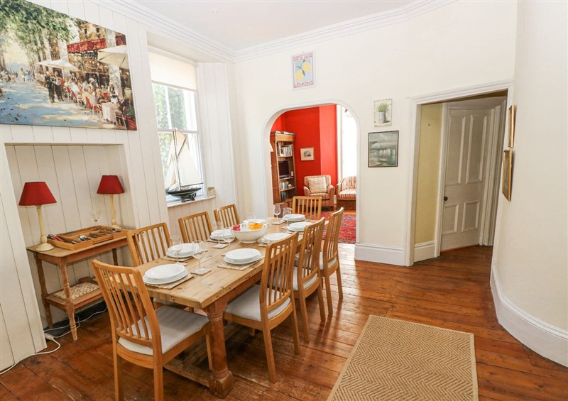 This is the dining room at Hereford House, Tenby