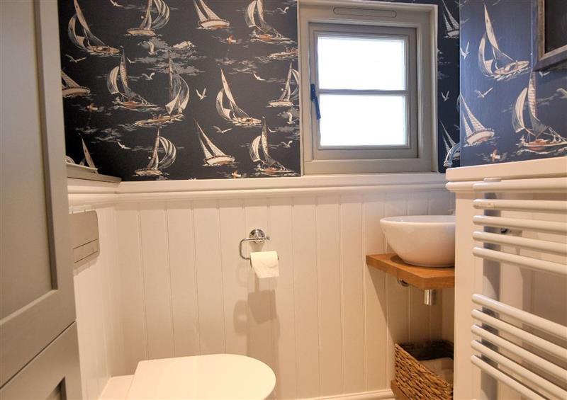 This is the bathroom at Hernelee Cottage, Lyme Regis