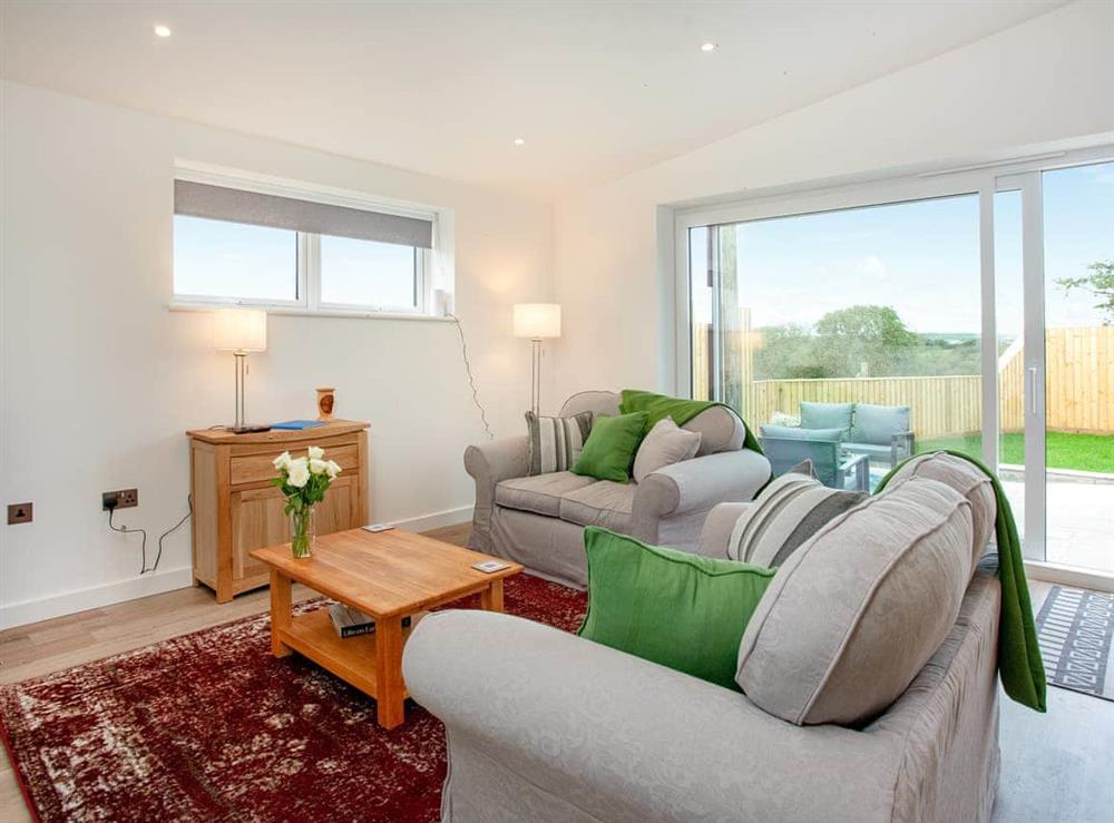 Living area at Hernmargh Skiber in Langford Hele, near Marhamchurch, Cornwall
