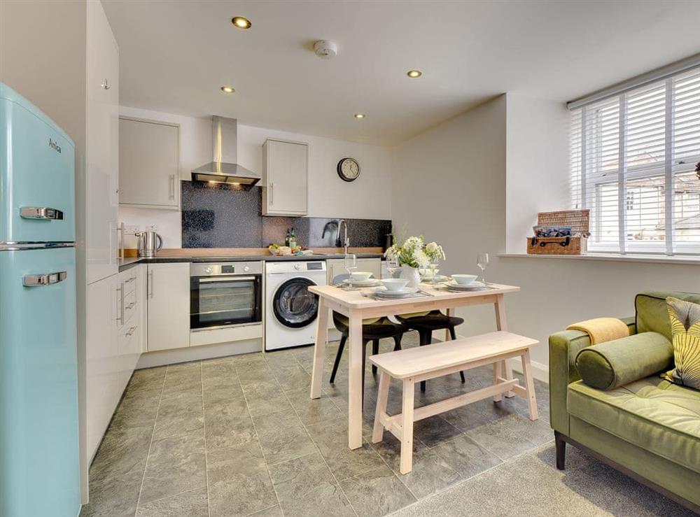 Open plan living space at Heron Apartment in Berwick-upon-Tweed, Northumberland