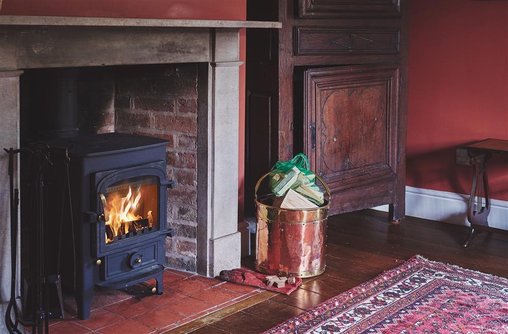 The fireplace with log burner