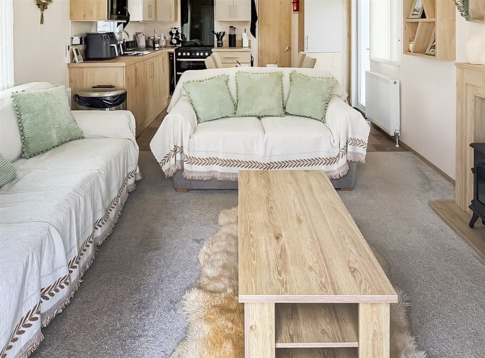 Open plan living space at Heron Lodge in Billing Aquadrome, Northampton, Northamptonshire