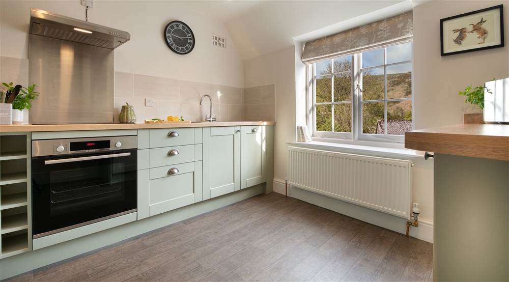 The kitchen at Heron View in Malmsmead, Exmoor
