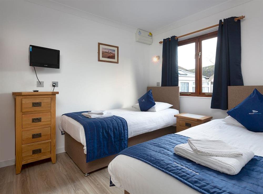 Airy second twin bedroom at Heron in Wroxham, Norfolk., Great Britain