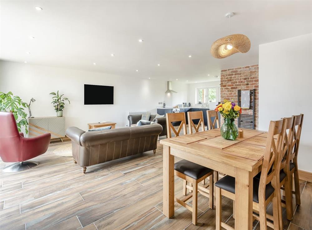 Open plan living space at Herons Den in Langton Hill, near Horncastle, Lincolnshire
