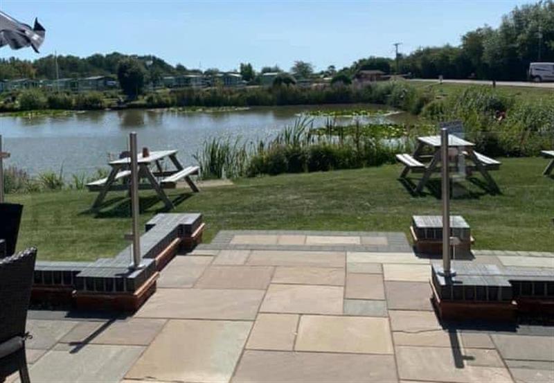 View from the café and bar at Herons Mead Cottages in Orby, Lincolnshire