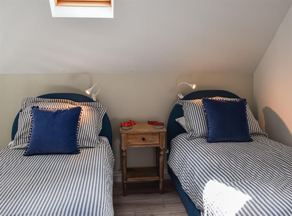 Twin bedroom at Herons Retreat in Llanbedr-Y-Cennin, near Conwy, Gwynedd