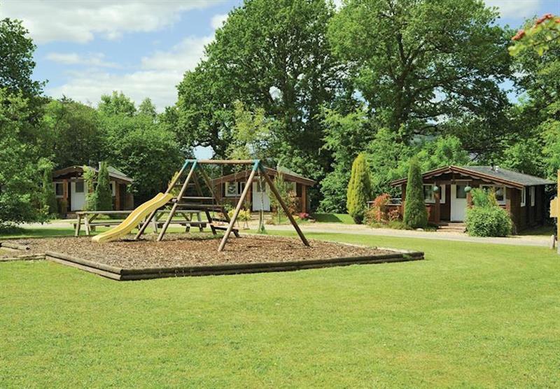 Children’s play area at Heronstone Lodges in , Mid Wales