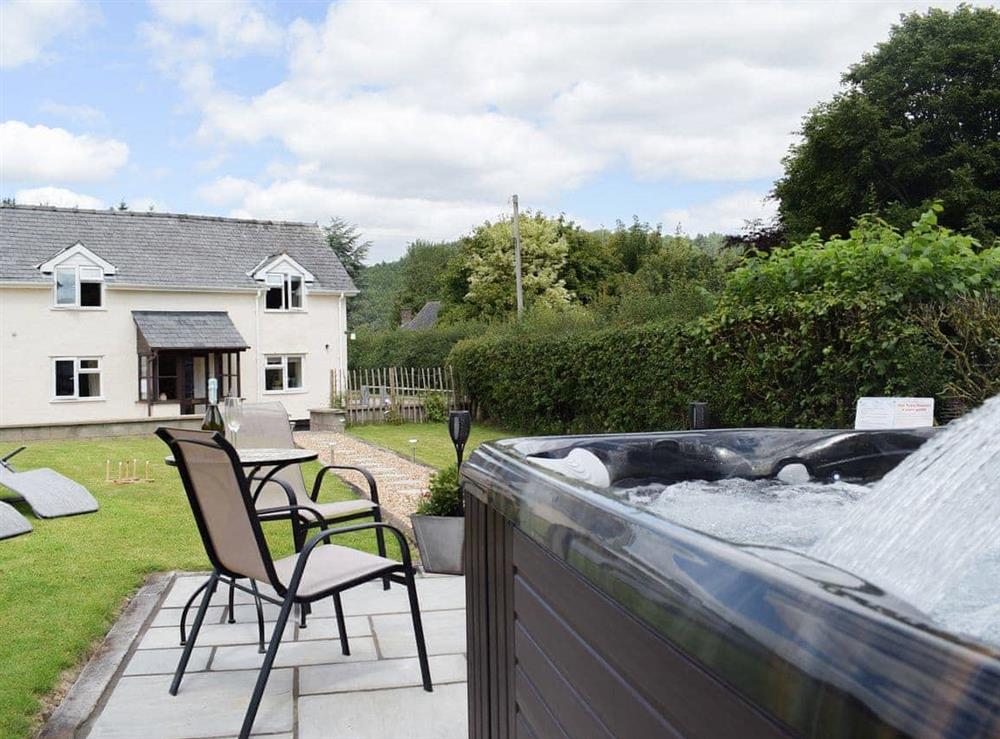 Hot tub at Herrock View in Knill, near Presteigne, Herefordshire